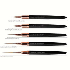 5pcs Nail Art Liner Brushes Set Fine Line Pens Painting Tools