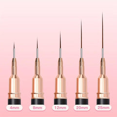 5pcs Nail Art Liner Brushes Set Fine Line Pens Painting Tools