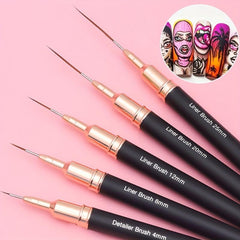 5pcs Nail Art Liner Brushes Set Fine Line Pens Painting Tools