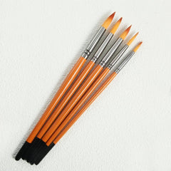 5pcs Set Pointed Brown Painting Brush Nylon Brush