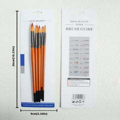 5pcs Set Pointed Brown Painting Brush Nylon Brush