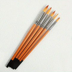 5pcs Set Pointed Brown Painting Brush Nylon Brush