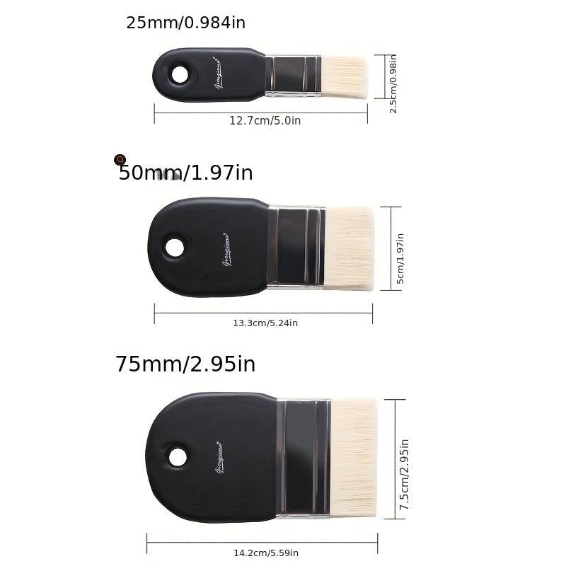 1pc Flat Headed Brush Painting Pen Nylon Hair Brush