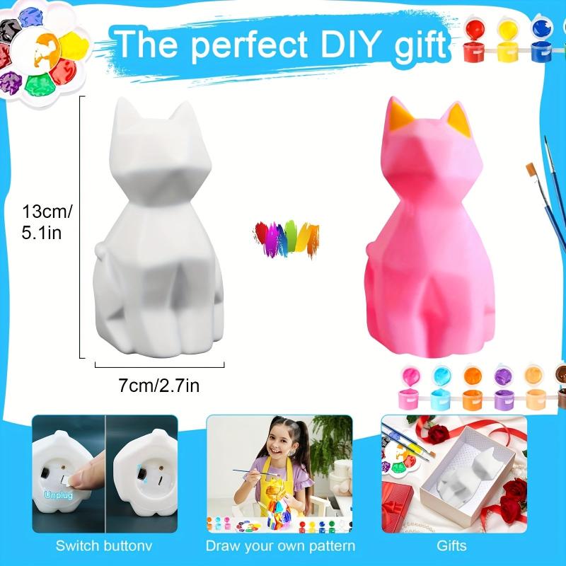 DIY Geometric Cat Lamp Art Painting Kit Night Light Gift