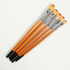 5 Packs Flat Head Brown Painting Pen Nylon Brush Set