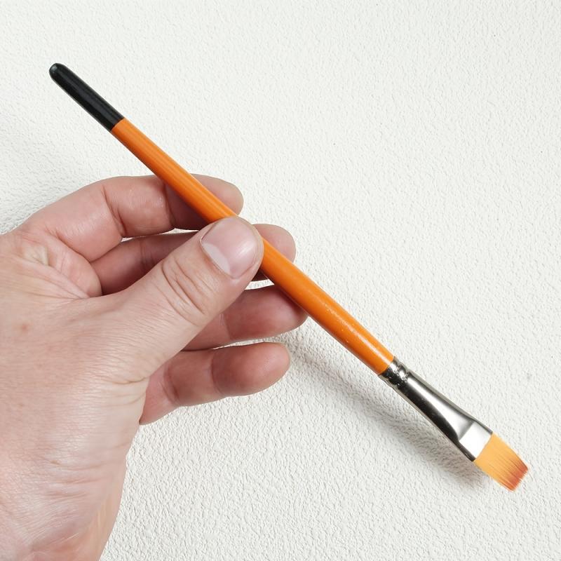 5 Packs Flat Head Brown Painting Pen Nylon Brush Set