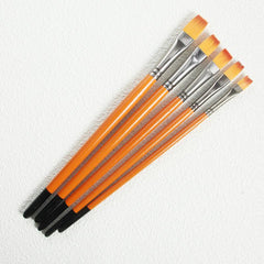 5 Packs Flat Head Brown Painting Pen Nylon Brush Set