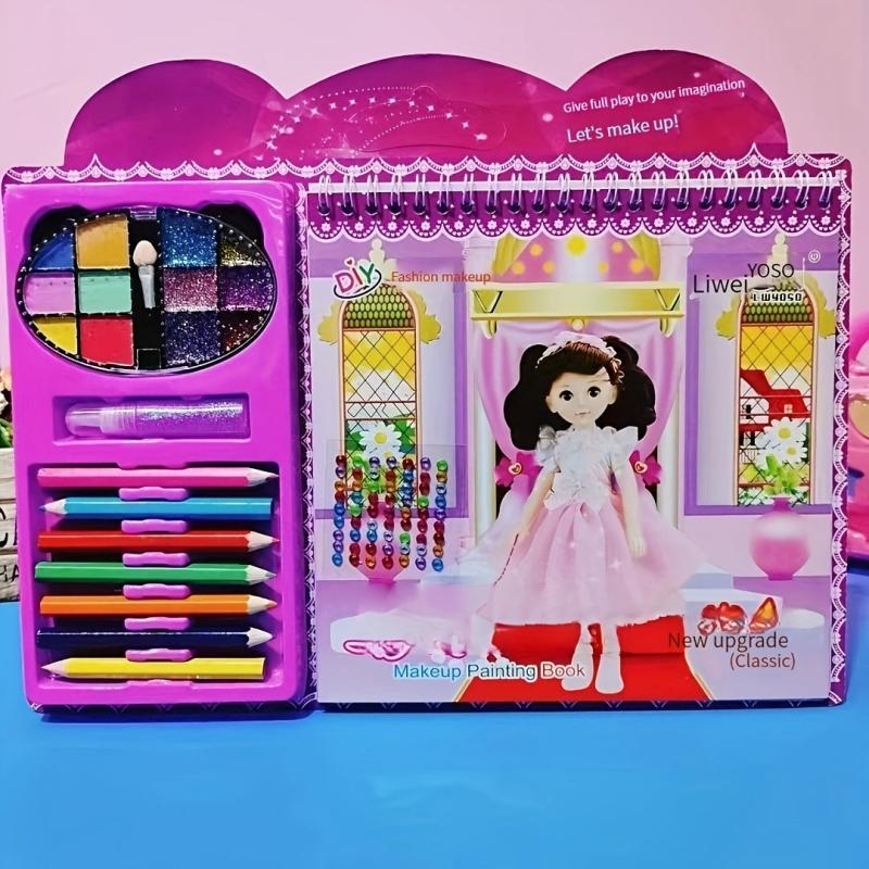 Kids Makeup & Painting Book Puzzle DIY Princess Color Set