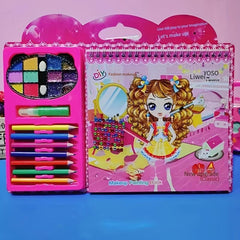 Kids Makeup & Painting Book Puzzle DIY Princess Color Set
