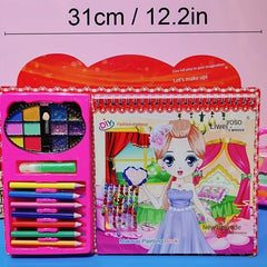 Kids Makeup & Painting Book Puzzle DIY Princess Color Set