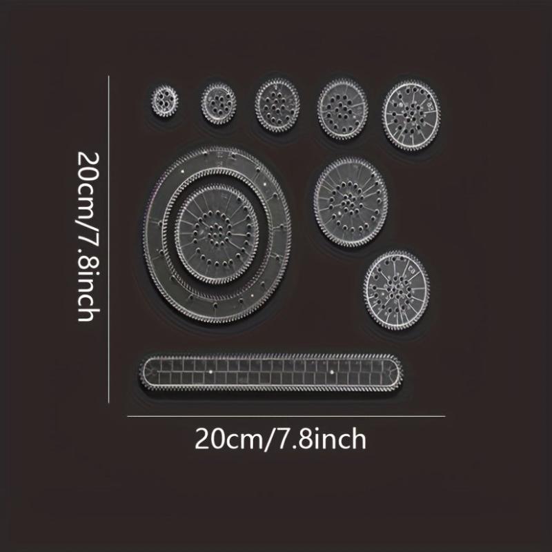 10pcs Spirograph Drawing Toy Set Interlocking Gears & Wheels Geometric Ruler
