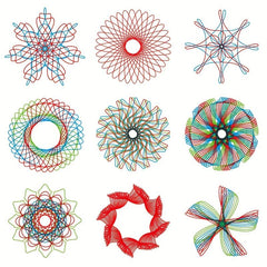 10pcs Spirograph Drawing Toy Set Interlocking Gears & Wheels Geometric Ruler