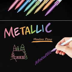 12 Colors Metallic Paint Pens for Beginners - Adult Students' Gift
