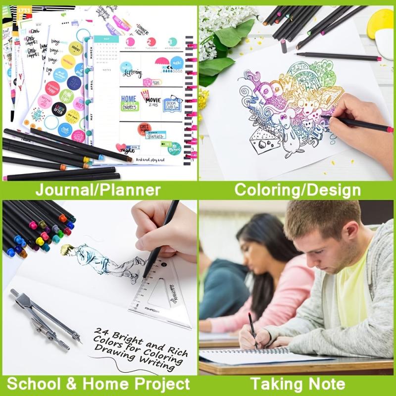36 Colors Journal Planner Pens Fine Point Markers Porous Fineliner Pen