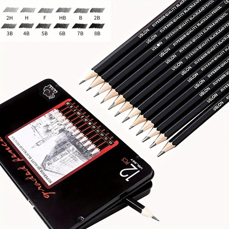 12pcs Graphite Pencils Set for Drawing Sketching Shading