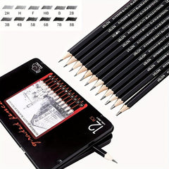 12pcs Graphite Pencils Set for Drawing Sketching Shading