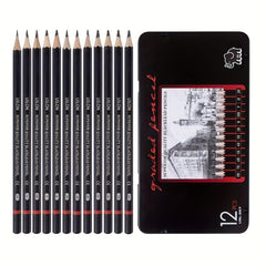 12pcs Graphite Pencils Set for Drawing Sketching Shading
