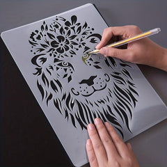 Scratch Painting Template Lace Ruler Animals Theme Halloween Gift