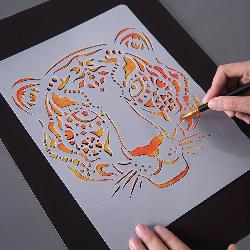 Scratch Painting Template Lace Ruler Animals Theme Halloween Gift