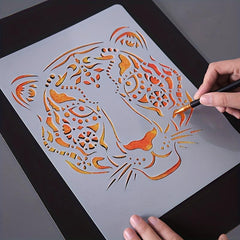 Scratch Painting Template Lace Ruler Animals Theme Halloween Gift