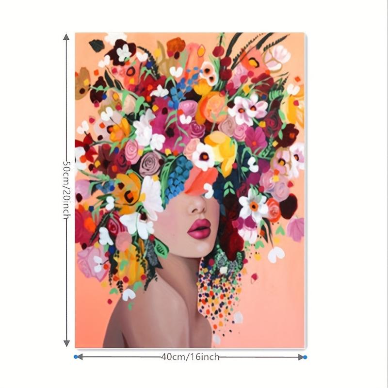 Flower Girl Painting Kit DIY Canvas Frameless 40x50cm