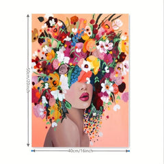 Flower Girl Painting Kit DIY Canvas Frameless 40x50cm