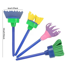 Sponge Brush Creative Art Puzzle DIY Manual 4pcs Set Tool