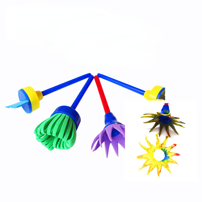 Sponge Brush Creative Art Puzzle DIY Manual 4pcs Set Tool