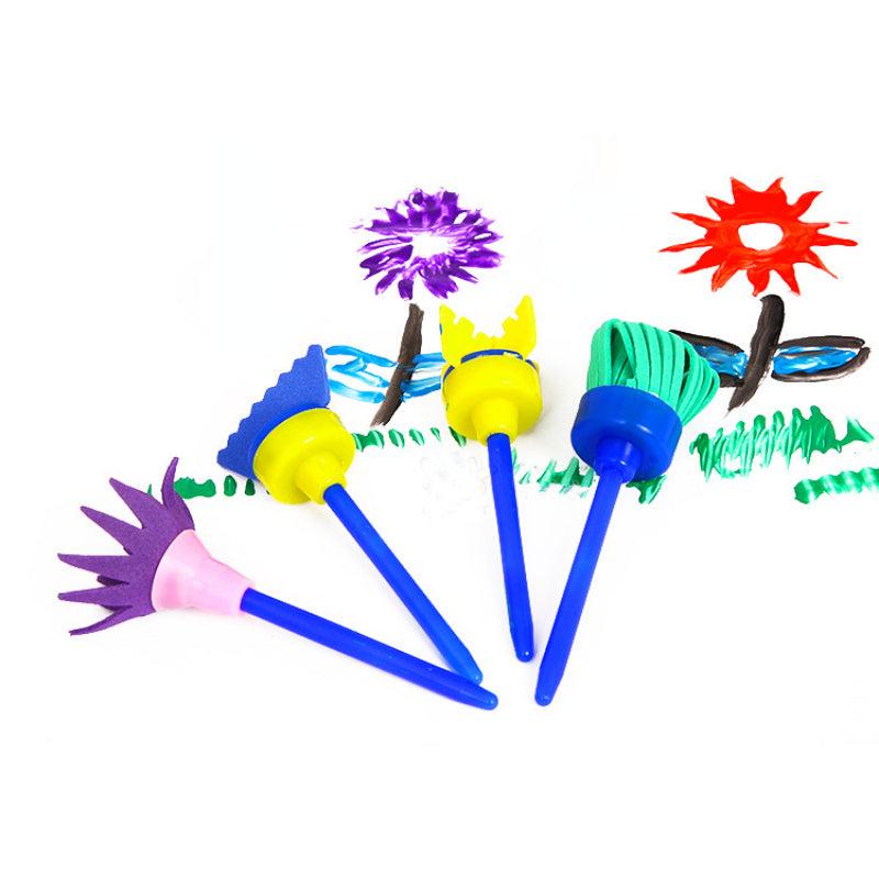 Sponge Brush Creative Art Puzzle DIY Manual 4pcs Set Tool