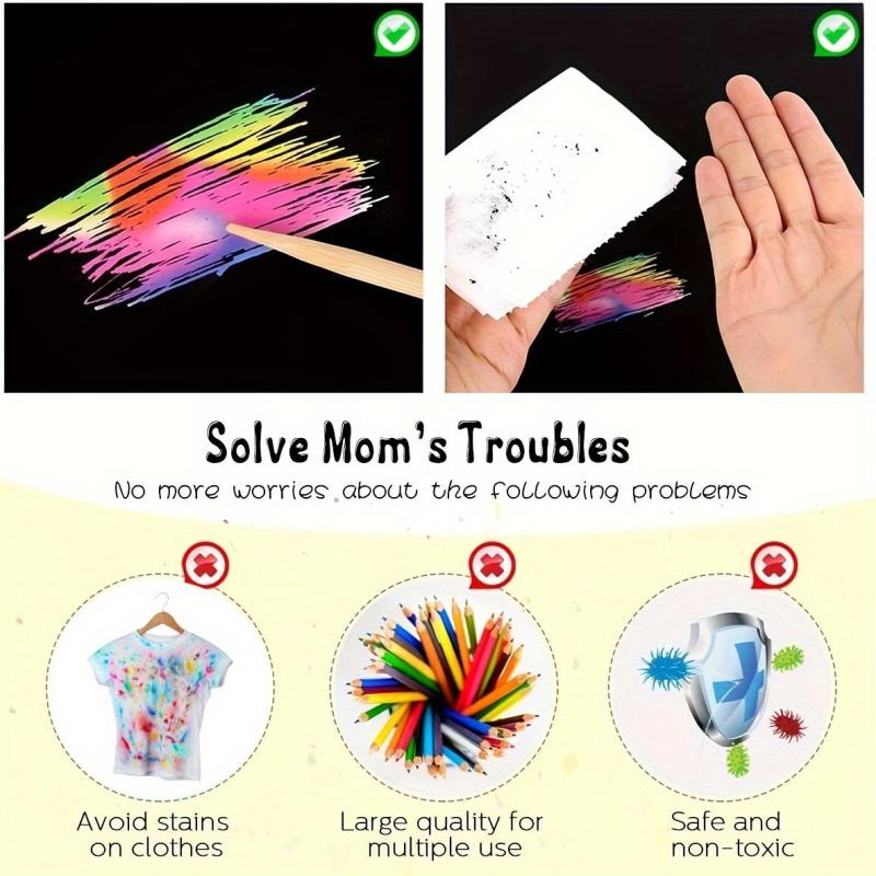 Scratch Paper Art Rainbow Scratch Off Craft Kit 100pcs