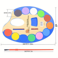 12 Colors Solid Watercolor Paint Set for Kids and Beginners