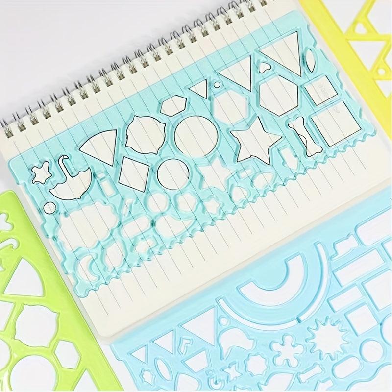 2pcs Painting Ruler Set Student Pack Kaleidoscope Art Painting 2pcs