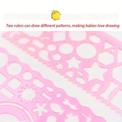 2pcs Painting Ruler Set Student Pack Kaleidoscope Art Painting 2pcs