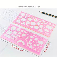2pcs Painting Ruler Set Student Pack Kaleidoscope Art Painting 2pcs