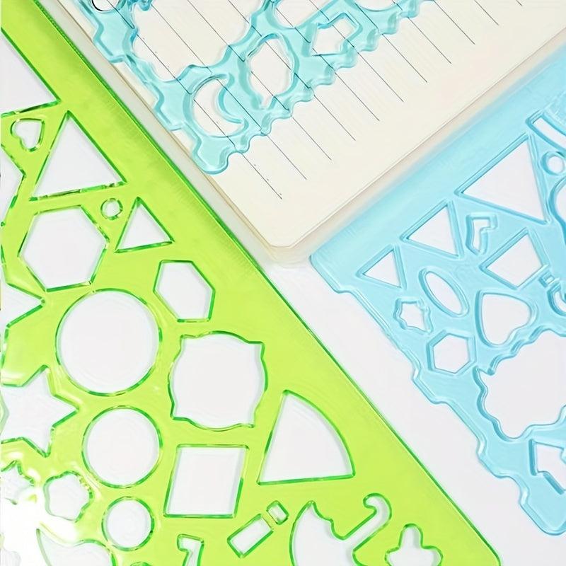 2pcs Painting Ruler Set Student Pack Kaleidoscope Art Painting 2pcs