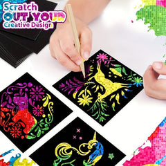 Rainbow Scratch Art Paper Mini Notes Set