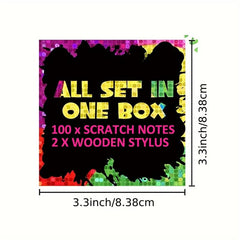 Rainbow Scratch Art Paper Mini Notes Set