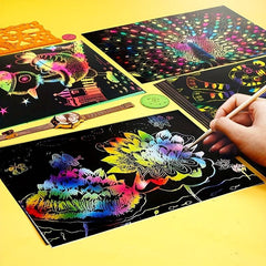 DIY Halloween & Christmas Scratch Paintings for Kids