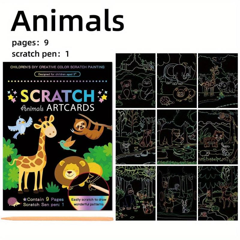 9pcs Scratch Art Set for Kids & Adults