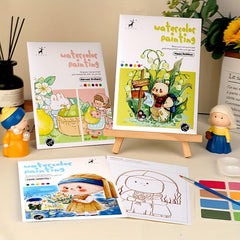 Cartoon Watercolor Coloring Book with Pigment Filling Paper