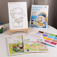Cartoon Watercolor Coloring Book with Pigment Filling Paper