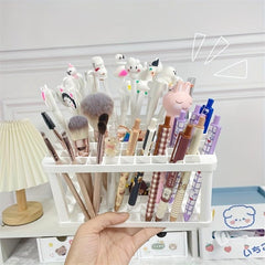 Creative Square Pen Holder Makeup Pen Storage Rack Beauty Holder Insert Rack