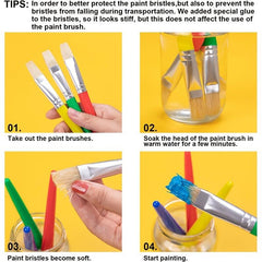 8pcs Large Washable Chunky Toddler Paint Brushes