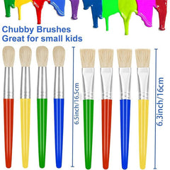 8pcs Large Washable Chunky Toddler Paint Brushes