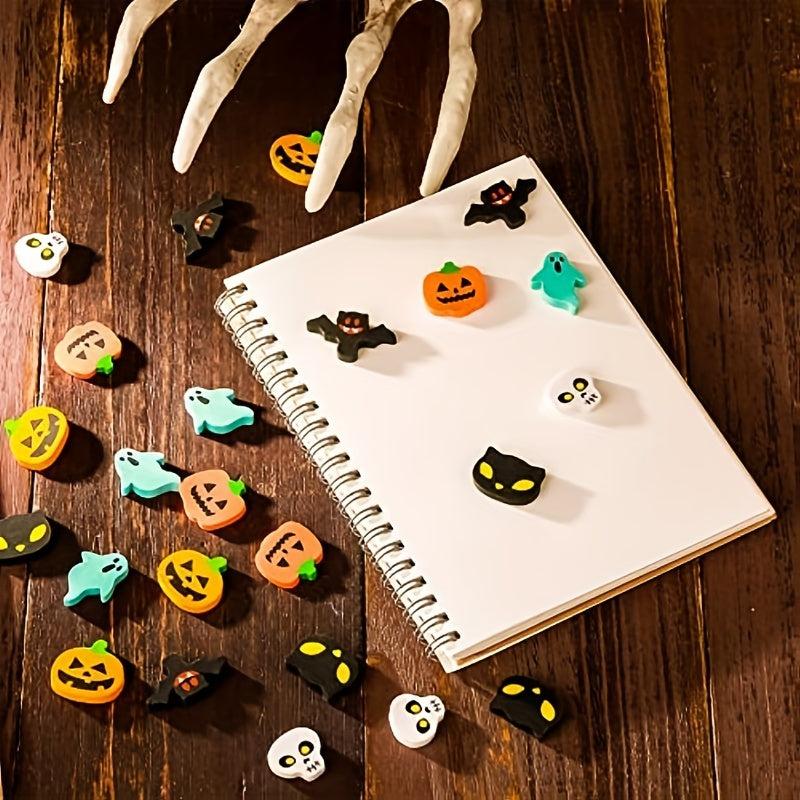 30pcs Halloween Erasers Pumpkin Ghost Skull Bat Erasers For Trick Or Treat