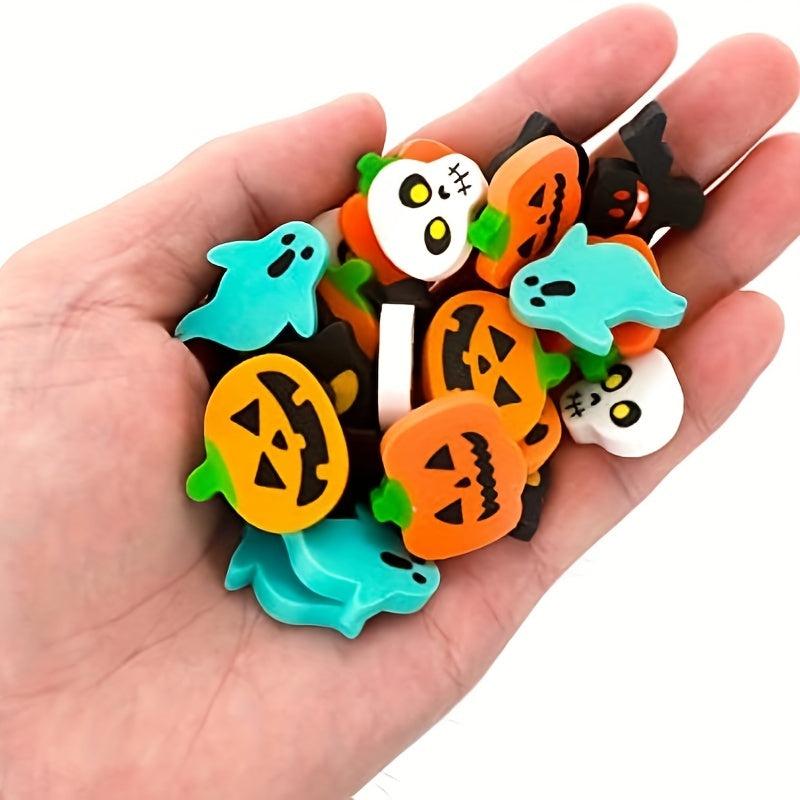 30pcs Halloween Erasers Pumpkin Ghost Skull Bat Erasers For Trick Or Treat