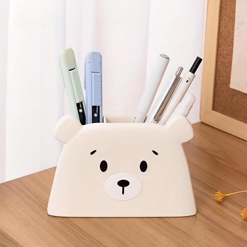 Bear Pencil Holder Storage for Desk - Holds 65 Pencils - Cute Organizer for Kids