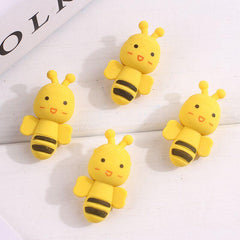 2pcs Yellow Bee Erasers Cartoon Bee Shape Learning Stationery Eraser