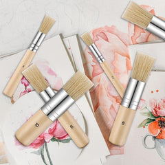 6pcs Painting Pen Set Art Painting Acrylic Watercolor Brush Wooden Bristle Brush