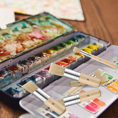 6pcs Painting Pen Set Art Painting Acrylic Watercolor Brush Wooden Bristle Brush